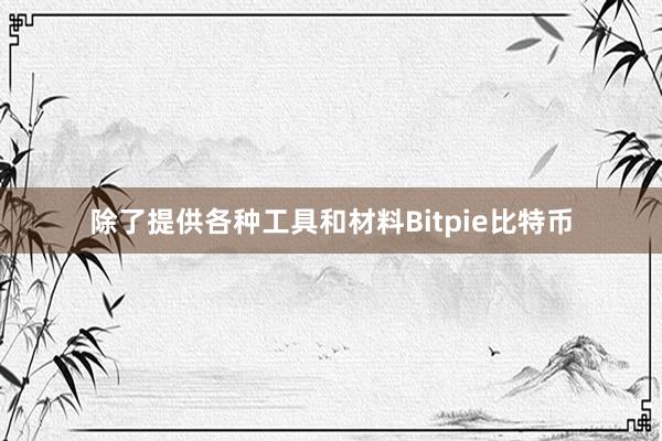 除了提供各种工具和材料Bitpie比特币