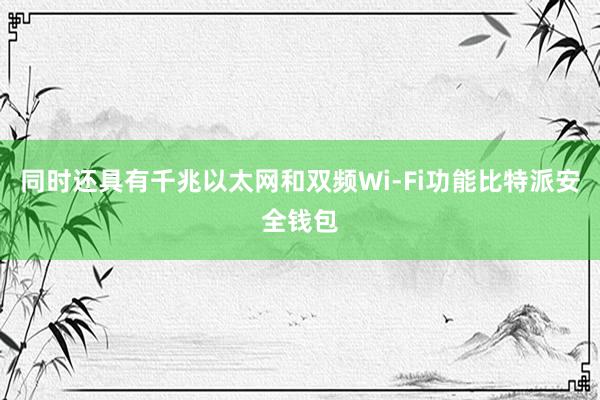 同时还具有千兆以太网和双频Wi-Fi功能比特派安全钱包