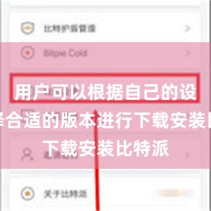 用户可以根据自己的设备选择合适的版本进行下载安装比特派