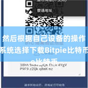 然后根据自己设备的操作系统选择下载Bitpie比特币